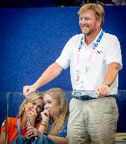 Paris 2024 - King Willem-Alexander, Princess Catharina-Amalia, and Queen Maxima In The Stands