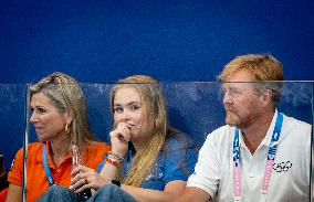 Paris 2024 - King Willem-Alexander, Princess Catharina-Amalia, and Queen Maxima In The Stands