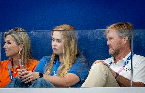 Paris 2024 - King Willem-Alexander, Princess Catharina-Amalia, and Queen Maxima In The Stands