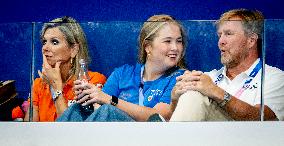 Paris 2024 - King Willem-Alexander, Princess Catharina-Amalia, and Queen Maxima In The Stands