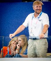 Paris 2024 - King Willem-Alexander, Princess Catharina-Amalia, and Queen Maxima In The Stands