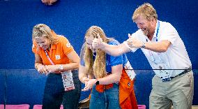 Paris 2024 - King Willem-Alexander, Princess Catharina-Amalia, and Queen Maxima In The Stands