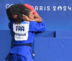 Paris 2024 - Judo - Sarah Leonie Cysique of France Celebrates With Family