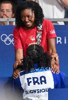 Paris 2024 - Judo - Sarah Leonie Cysique of France Celebrates With Family