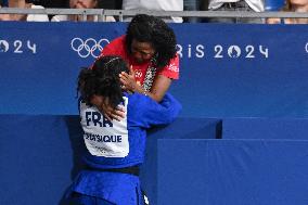 Paris 2024 - Judo - Sarah Leonie Cysique of France Celebrates With Family