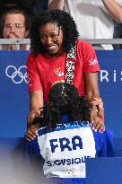 Paris 2024 - Judo - Sarah Leonie Cysique of France Celebrates With Family