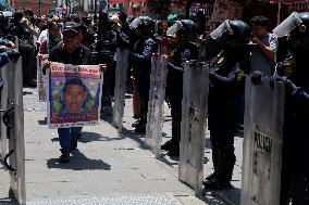 Mothers, Fathers And Relatives Of The 43 Missing Ayotzinapa Students Meet Privately With Andrés Manuel López Obrador, President