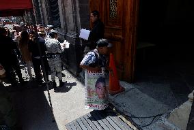 Mothers, Fathers And Relatives Of The 43 Missing Ayotzinapa Students Meet Privately With Andrés Manuel López Obrador, President