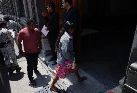 Mothers, Fathers And Relatives Of The 43 Missing Ayotzinapa Students Meet Privately With Andrés Manuel López Obrador, President