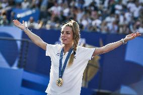 Paris 2024 - Fans welcome medalists at the Parc des Champions in Paris FA