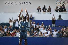 Paris 2024 - Fans welcome medalists at the Parc des Champions in Paris FA