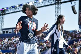 Paris 2024 - Fans welcome medalists at the Parc des Champions in Paris FA