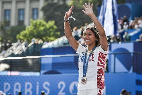 Paris 2024 - Fans welcome medalists at the Parc des Champions in Paris FA