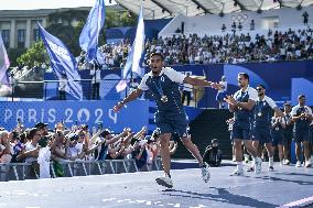 Paris 2024 - Fans welcome medalists at the Parc des Champions in Paris FA