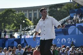 Paris 2024 - Fans welcome medalists at the Parc des Champions in Paris FA