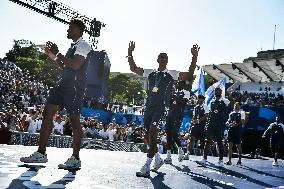 Paris 2024 - Fans welcome medalists at the Parc des Champions in Paris FA