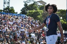 Paris 2024 - Fans welcome medalists at the Parc des Champions in Paris FA