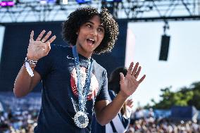 Paris 2024 - Fans welcome medalists at the Parc des Champions in Paris FA