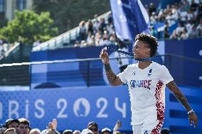 Paris 2024 - Fans welcome medalists at the Parc des Champions in Paris FA