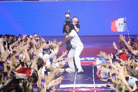 Paris 2024 - Sarah-Leonie Cysique Celebrate Her Bronze Medal At Club France