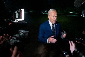 U.S. President Joe Biden arrives at White House from his trip to Texas