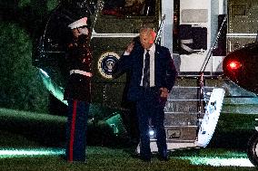 U.S. President Joe Biden arrives at White House from his trip to Texas