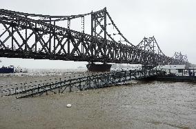 Aftermath of heavy rain in Chinese border city