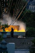 Paris 2024 - Olympic Cauldron Draws Crowds