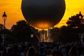 Paris 2024 - Olympic Cauldron Draws Crowds