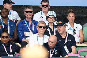 Paris 2024 - Princess Anne Watches UK v Netherlands Hockey Game