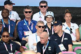 Paris 2024 - Princess Anne Watches UK v Netherlands Hockey Game