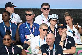 Paris 2024 - Princess Anne Watches UK v Netherlands Hockey Game