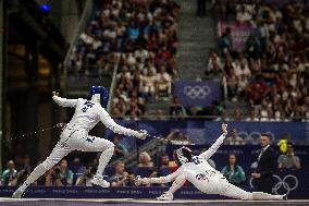 Paris 2024 - the women's epee team round of 8 - France v Korea