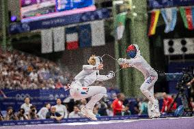 Paris 2024 - the women's epee team round of 8 - France v Korea