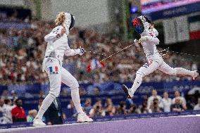 Paris 2024 - the women's epee team round of 8 - France v Korea