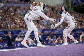 Paris 2024 - the women's epee team round of 8 - France v Korea