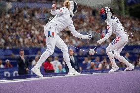 Paris 2024 - the women's epee team round of 8 - France v Korea