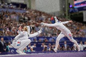 Paris 2024 - the women's epee team round of 8 - France v Korea
