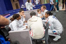 Paris 2024 - the women's epee team round of 8 - France v Korea