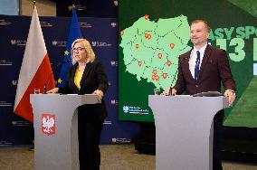 Polish Minister For Climate And The Environment Press Conference.