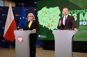 Polish Minister For Climate And The Environment Press Conference.