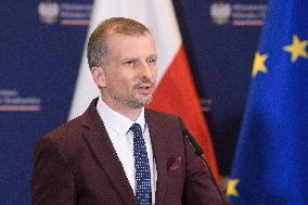 Polish Minister For Climate And The Environment Press Conference.