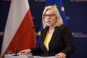 Polish Minister For Climate And The Environment Press Conference.