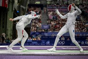 Paris 2024 - the women's epee team Semi final - France v Poland