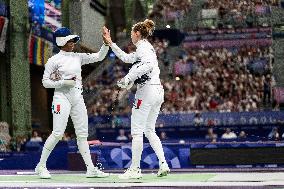 Paris 2024 - the women's epee team Semi final - France v Poland