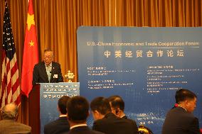 U.S.-NEW YORK-CHINA-ECONOMIC AND TRADE COOPERATION FORUM