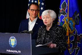 Treasury Secretary Yellen Visits Philadelphia, PA