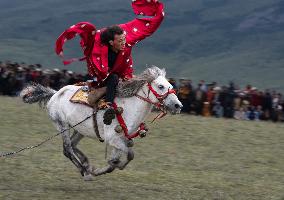 Guozhuang Dance At A Racecourse Event - China