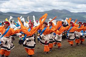 Guozhuang Dance At A Racecourse Event - China