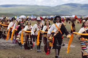 Guozhuang Dance At A Racecourse Event - China